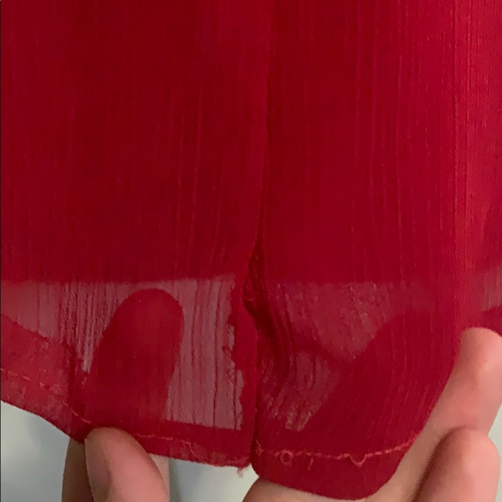 Red Chiffon Ruffle Dress - Picture 4 of 4